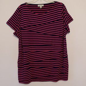 Dress Barn Navy and Pink Top size 2X